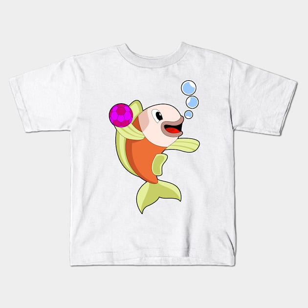 Fish Handball player Handball Kids T-Shirt by Markus Schnabel